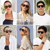 image:imageSOJOS Retro Aviator Polarized Sunglasses for Men Women Trendy Vintage Square Pilot Mens Shades SJ2370Black Frame Grey Lens