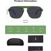 image:imageSOJOS Retro Aviator Polarized Sunglasses for Men Women Trendy Vintage Square Pilot Mens Shades SJ2370Green Frame Grey Lens