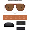 image:imageSOJOS Retro Aviator Polarized Sunglasses for Men Women Trendy Vintage Square Pilot Mens Shades SJ2370Milky Brown Frame Brown Lens
