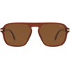 image:imageSOJOS Retro Aviator Polarized Sunglasses for Men Women Trendy Vintage Square Pilot Mens Shades SJ2370Milky Brown Frame Brown Lens