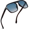 image:imageSOJOS Retro Aviator Polarized Sunglasses for Men Women Trendy Vintage Square Pilot Mens Shades SJ2370Tortoise Frame Blue Grading Lens