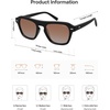 image:imageSOJOS Retro Aviator Polarized Sunglasses for Men Women Vintage Square Mens Shades SJ2632Black Frame Brown Grading Lens