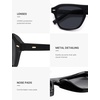 image:imageSOJOS Retro Aviator Polarized Sunglasses for Men Women Vintage Square Mens Shades SJ2632Black Frame Grey Lens