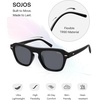 image:imageSOJOS Retro Aviator Polarized Sunglasses for Men Women Vintage Square Mens Shades SJ2632Black Frame Grey Lens