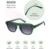 image:imageSOJOS Retro Aviator Polarized Sunglasses for Men Women Vintage Square Mens Shades SJ2632Green Frame Grey Grading Lens