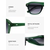 image:imageSOJOS Retro Aviator Polarized Sunglasses for Men Women Vintage Square Mens Shades SJ2632Green Frame Grey Grading Lens