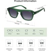 image:imageSOJOS Retro Aviator Polarized Sunglasses for Men Women Vintage Square Mens Shades SJ2632Green Frame Grey Grading Lens