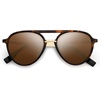 image:imageSOJOS Retro Aviator Polarized Sunglasses for Women Men Double Bridge Ladies ShadesAmber Tortoise