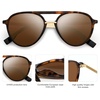 image:imageSOJOS Retro Aviator Polarized Sunglasses for Women Men Double Bridge Ladies ShadesAmber Tortoise