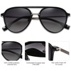image:imageSOJOS Retro Aviator Polarized Sunglasses for Women Men Double Bridge Ladies ShadesBlack
