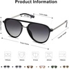 image:imageSOJOS Retro Aviator Polarized Sunglasses for Women Men Double Bridge Ladies ShadesBlack