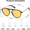 image:imageSOJOS Retro Aviator Polarized Sunglasses for Women Men Double Bridge Ladies ShadesBlack FrameYellow Lens