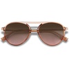 image:imageSOJOS Retro Aviator Polarized Sunglasses for Women Men Double Bridge Ladies ShadesClear Brown FrameGradient Brown Lens