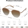 image:imageSOJOS Retro Aviator Polarized Sunglasses for Women Men Double Bridge Ladies ShadesCrystal Pink