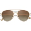 image:imageSOJOS Retro Aviator Polarized Sunglasses for Women Men Double Bridge Ladies ShadesCrystal Pink