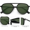 image:imageSOJOS Retro Aviator Polarized Sunglasses for Women Men Double Bridge Ladies ShadesMatte Black