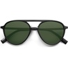 image:imageSOJOS Retro Aviator Polarized Sunglasses for Women Men Double Bridge Ladies ShadesMatte Black
