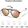 image:imageSOJOS Retro Aviator Polarized Sunglasses for Women Men Double Bridge Ladies ShadesTortoise FramePink Mirrored Lens