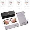 image:imageSOJOS Retro Aviator Polarized Sunglasses for Women Men Double Bridge Ladies ShadesTortoise FramePink Mirrored Lens