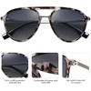 image:imageSOJOS Retro Aviator Polarized Sunglasses for Women Men Double Bridge Ladies ShadesTortoise Grey