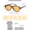 image:imageSOJOS Retro Aviator Polarized Sunglasses for Women Men Vintage 70s Style UV Protection Womens Mens Shades SJ2701Chocolate BrownLight Yellow