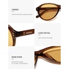 image:imageSOJOS Retro Aviator Polarized Sunglasses for Women Men Vintage 70s Style UV Protection Womens Mens Shades SJ2701Chocolate BrownLight Yellow