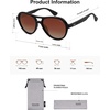 image:imageSOJOS Retro Aviator Polarized Sunglasses for Women Men Vintage 70s Style UV Protection Womens Mens Sun Glasses SJ2646BlackDark Brown Grading