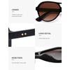image:imageSOJOS Retro Aviator Polarized Sunglasses for Women Men Vintage 70s Style UV Protection Womens Mens Sun Glasses SJ2646BlackDark Brown Grading