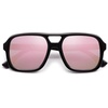 image:imageSOJOS Retro Aviator Sunglasses For Women Men Square Womens Square Sun Glasses SJ2355Black Pink Mirror