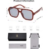 image:imageSOJOS Retro Aviator Sunglasses For Women Men Square Womens Square Sun Glasses SJ2355Brown Tortoise Grey