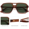 image:imageSOJOS Retro Aviator Sunglasses For Women Men Square Womens Square Sun Glasses SJ2355Milky Brown Green