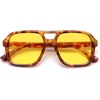 image:imageSOJOS Retro Aviator Sunglasses For Women Men Square Womens Square Sun Glasses SJ2355Yellow Tortoise Yellow