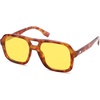 image:imageSOJOS Retro Aviator Sunglasses For Women Men Square Womens Square Sun Glasses SJ2355Yellow Tortoise Yellow