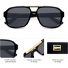 image:imageSOJOS Retro Aviator Sunglasses Womens Mens Polarized Vintage Trendy Rectangle Women Sunnies SJ2335BlackGrey