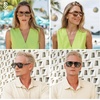 image:imageSOJOS Retro Aviator Sunglasses Womens Mens Polarized Vintage Trendy Rectangle Women Sunnies SJ2335BlackGrey