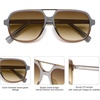 image:imageSOJOS Retro Aviator Sunglasses Womens Mens Vintage Double Bridge Sun Glasses 70s 80s 90s Shades SJ2399Brown