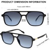image:imageSOJOS Retro Aviator Sunglasses for Women MenTrendy Rectangle Womens Mens Shades Sun Glasses SJ2202Black FrameBlue Grading Lens