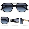 image:imageSOJOS Retro Aviator Sunglasses for Women MenTrendy Rectangle Womens Mens Shades Sun Glasses SJ2202Black FrameBlue Grading Lens