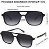 image:imageSOJOS Retro Aviator Sunglasses for Women MenTrendy Rectangle Womens Mens Shades Sun Glasses SJ2202Black FrameGrey Grading Lens
