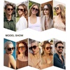 image:imageSOJOS Retro Aviator Sunglasses for Women MenTrendy Rectangle Womens Mens Shades Sun Glasses SJ2202Black FrameGrey Grading Lens
