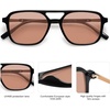 image:imageSOJOS Retro Aviator Sunglasses for Women MenTrendy Rectangle Womens Mens Shades Sun Glasses SJ2202Black FrameLight Orange Red Lens