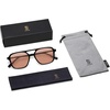 image:imageSOJOS Retro Aviator Sunglasses for Women MenTrendy Rectangle Womens Mens Shades Sun Glasses SJ2202Black FrameLight Orange Red Lens