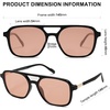 image:imageSOJOS Retro Aviator Sunglasses for Women MenTrendy Rectangle Womens Mens Shades Sun Glasses SJ2202Black FrameLight Orange Red Lens