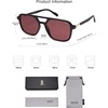 image:imageSOJOS Retro Aviator Sunglasses for Women MenTrendy Rectangle Womens Mens Shades Sun Glasses SJ2202Black FrameRed Lens