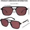 image:imageSOJOS Retro Aviator Sunglasses for Women MenTrendy Rectangle Womens Mens Shades Sun Glasses SJ2202Black FrameRed Lens