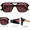 image:imageSOJOS Retro Aviator Sunglasses for Women MenTrendy Rectangle Womens Mens Shades Sun Glasses SJ2202Black FrameRed Lens