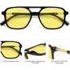 image:imageSOJOS Retro Aviator Sunglasses for Women MenTrendy Rectangle Womens Mens Shades Sun Glasses SJ2202Black FrameYellow Lens