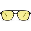 image:imageSOJOS Retro Aviator Sunglasses for Women MenTrendy Rectangle Womens Mens Shades Sun Glasses SJ2202Black FrameYellow Lens