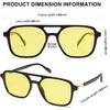 image:imageSOJOS Retro Aviator Sunglasses for Women MenTrendy Rectangle Womens Mens Shades Sun Glasses SJ2202Black FrameYellow Lens