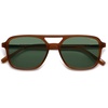image:imageSOJOS Retro Aviator Sunglasses for Women MenTrendy Rectangle Womens Mens Shades Sun Glasses SJ2202Brown Frame Green Lens